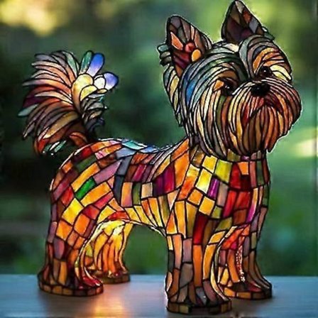 Ny Hunde Serie Resin Ornamenter LED Natlys - Kreativt Hjem Desktop Dyre Statue Lampe-WELLNGS