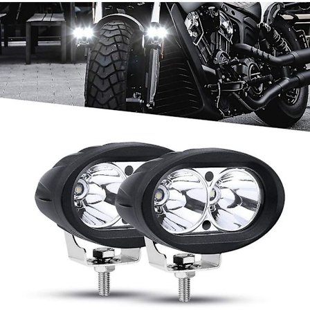 Mordely Motorcycle Front Led Headlight, 20w Motorcycle Additional Lights Round Working Light Fog Lights 12v/24v White Waterproof For