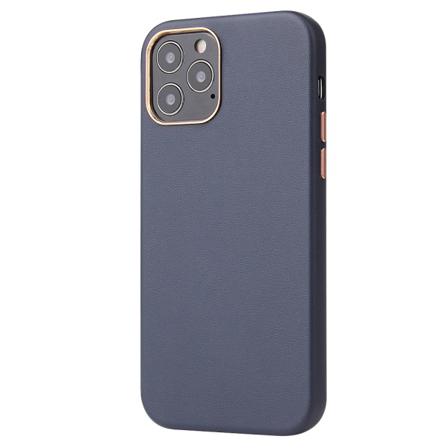 Luxury Slim Läderskal Till Iphone 12/12 Pro, Blå Blå