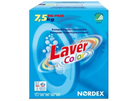 NORDEX Tvättpulver Lavér Colour, lågskummande, färg, parfymerad, 7,5 kg - Lyreco - Städ och hygien - Tvättmedel och klädvård - Tvättmedel
