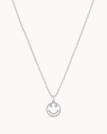 Blissful Smiley hängsmycke i 18K Vitguld