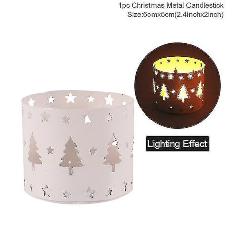 1 st ljusstake i form av ett snöflinga med julgran, öppen lantern, rak form, för hemmet, middagar, restauranger