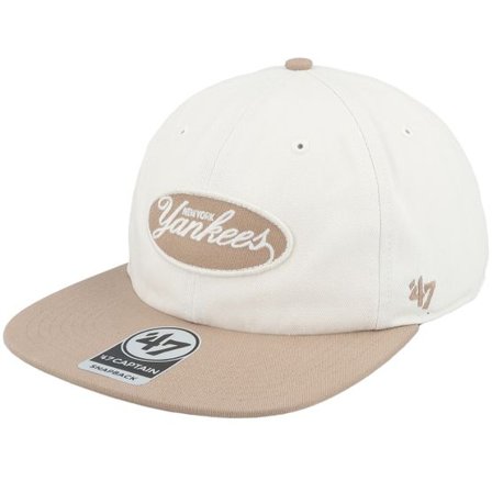 47 Brand - MLB Vit snapback Keps - New York Yankees MLB 47 Captain White/Sandstone Snapback @ Hatstore