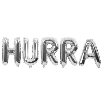 Folieballong "Hurra" Sølv