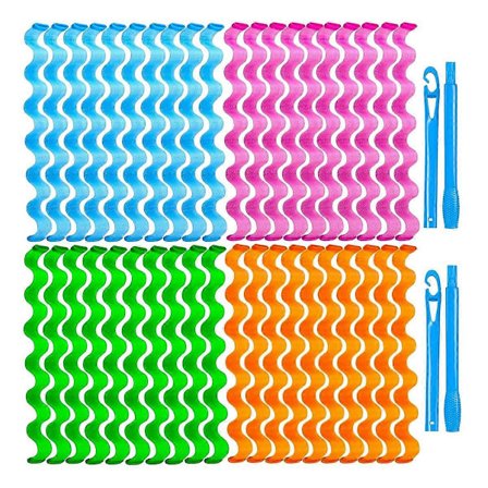 40 stk. varmløse bølger Hårkrøller, ingen varmeskade bølgete hårkrøller med 2 sett stylingkroker