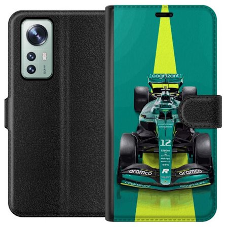 Yhteensopiva Lompakkokotelo Xiaomi Xiaomi 12 Aston Martinin Formula 1 -auto vihreässä kilpailumuotoilussa, jossa on moderni studiosentuntma