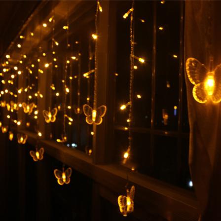 3,5m 96 Led Butterfly Ljusing Gardin Julfest Dekor