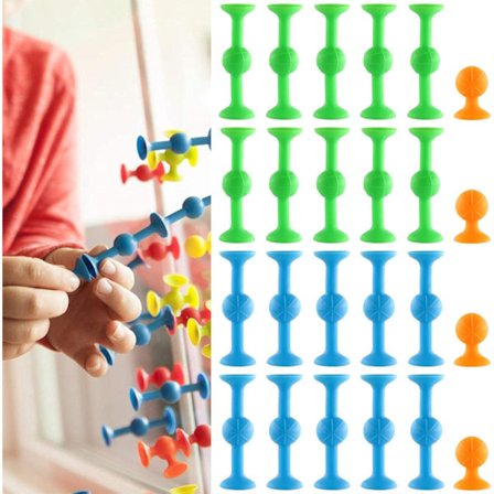 24 Stykker Sugekop Legetøj Pop Op Dartpile Pop Op Sugekop Dartspil Sugekop Spil Interaktivt Stress Relief Legetøj til Børn og Voksne