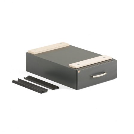 Schubladenmodul CARGO mit 1 Lade, 135 x 400 x 600 mm, grau