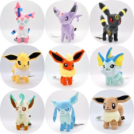 (Slumpmässig leveransstil)Umbreon plysch - Umbreon gosedjur - Eevee Evolution plyschfigur leksak för pojke, flicka,SD