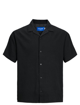 Jorluke Crinkle Shirt Ss Jnr Black Jack & J S