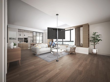 Deltaco OFFICE Floor to Ceiling Mount 37"-70", 200x200-600x400, 30kg