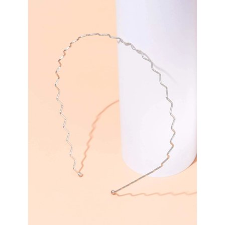 Vågigt silverfärgad tunn metall diadem