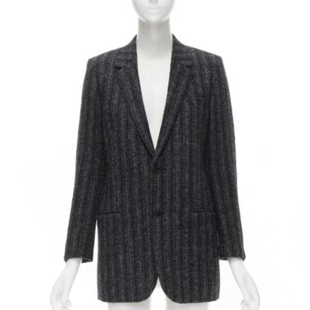 Saint Laurent Vintage, Pre-owned Wool outerwear Grijs, Dames, Maat:S,wol