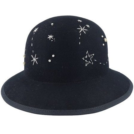 Seeberger - Sort bucket Hat - Woolfelt Black Cloche @ Hatstore