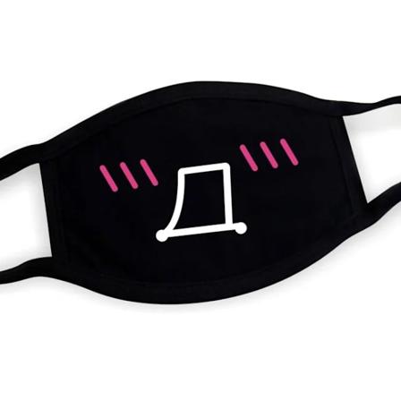Super Söt Uttryck Smitt Andas Mun Ansiktsmask För Koreanska Svarta Kpop Unisex Kawaii Ansikte Munnen Muffler Bomullsmask Animer 15