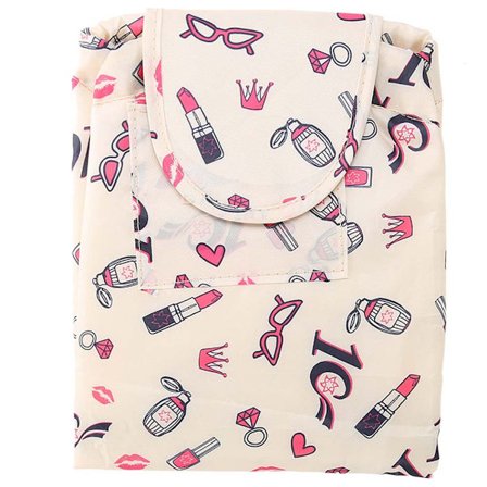 Dragsko Kosmetisk Förvaringsväska med Påsar Massiv Kapacitet Resväska Beige Vita Läppstift