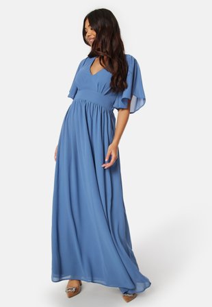 Bubbleroom Occasion Butterfly Sleeve Chiffon Gown Klær