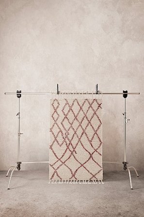 Jotex - Katoenen Vloerkleed 100x150 Cm Natuurlijk Wit/lila Natuurlijk wit/lila - ADMIRA - Koop Vloerkleden voor kinderen bij Jotex