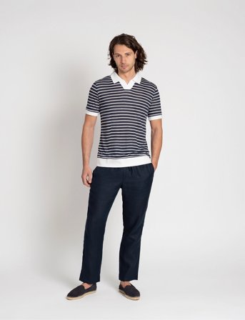 The Resort Co. Resort Polo Navy Striped - Navy - M