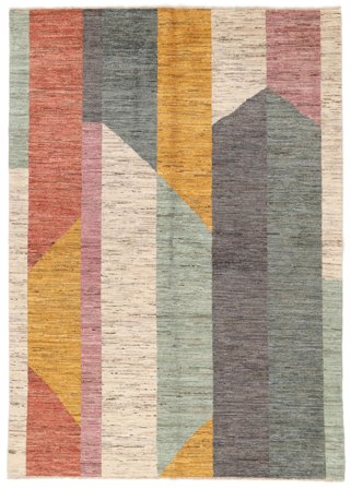 168X235 Tappeto Battuta Moderno Beige/Marrone (Lana, Afghanistan) Carpetvista