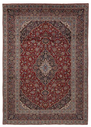 Tappeto Persiano Keshan 285X409 Nero/Marrone Grandi (Lana, Persia/Iran)