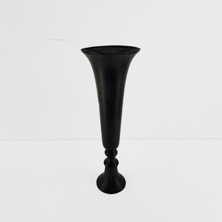 Sort aluminiumsvase – 19x19x55cm, minimalistisk design