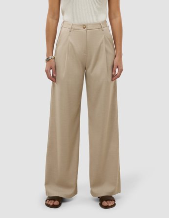 Shaping New Tomorrow - Dame - Skye Pants - Sandy Beige Melange - Wide Fit - 32/32