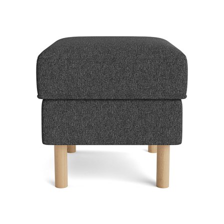 Lumo Pouf Hygge Dunkelgrau moderner Hocker bequeme Polsterung skandinavisches Design 43cm Sitzhöhe ideal für Wohnzimmer und Schlafzimmer