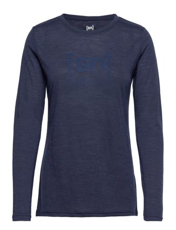 W The Essential Logo Ls Langærmet T-shirt Navy Super.natural