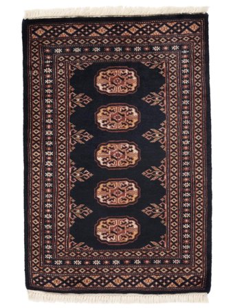 Pakistan Bokhara 2Ply Rug 64X92 Black/Dark Red Wool