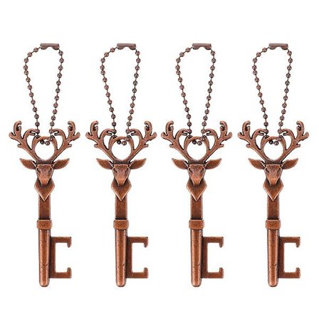 4 st Jul Älg Form Design Flasköppnare Ölöppnare Vintage Öppnare Röd 8X3.5X0.6cm