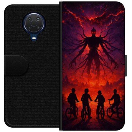 Yhteensopiva Lompakkokotelo Nokia Nokia G20 Tumma fantasialan inspiroitu Stranger Things kanssa yliluonnollinen olento, salamointi ja pyöräilevät l