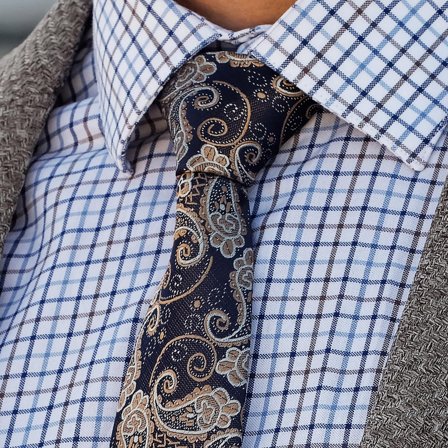 Blue Paisley Tie for Men - Skinny ties