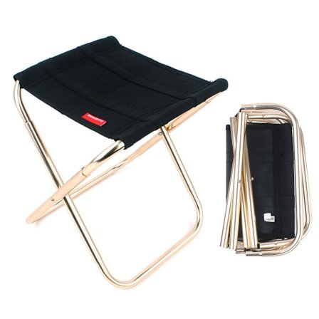 Campingpall, Mini Hopfällbar Pall med Bärväska, Aluminiumlegering Lättvikts Hopfällbar Fiskepall Utomhus