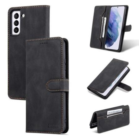 Azns Samsung Galaxy S22 Fodral Skin Touch Läder Svart