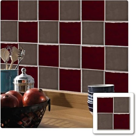 Kakelklistermærke 15x15 cm lilla, vægklistermærke til køkken & badeværelse, vandtæt vægdekoration 10-pak_TF_TF