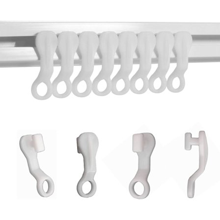 Gardinskena Glidkrokar Vita Plast Gardinkrokar, Förpackning med 50