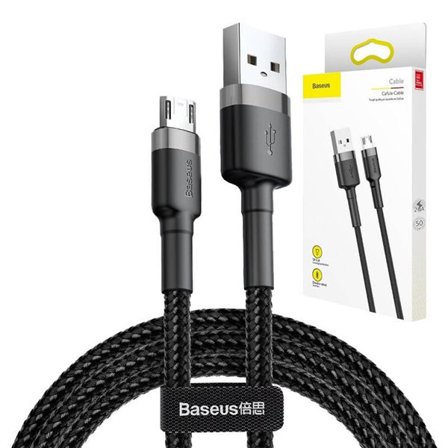 Baseus Cafule Micro USB-kaapeli 1.5A 2m (harmaa + musta)