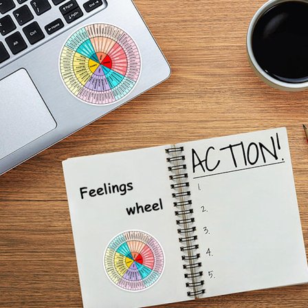 2 stk. Følelseshjul-klistremerker for telefon og kjøleskap