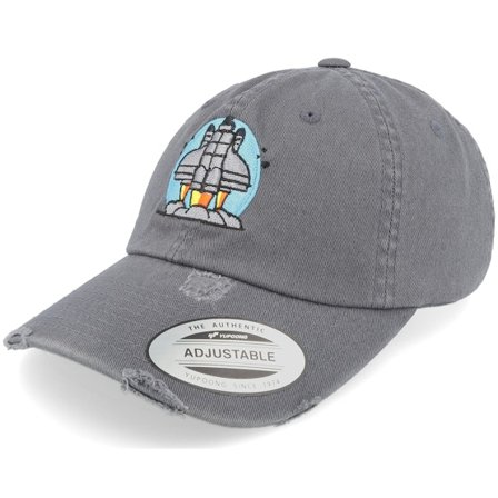 Abducted - Grau unconstructed Cap - Space Rocket Launch Grey Destroyed Dat Cap / Unstructured @ Hatstore