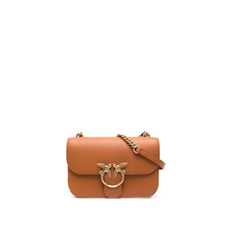 Pinko Love Bell Clic Simply Shoulder Taske Brun, Dame Skuldertasker, Størrelse: ONE Size
