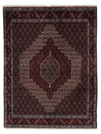 Orientalisk Senneh Fine Matta 124X162 Svart/Mörkröd Ull, Persien