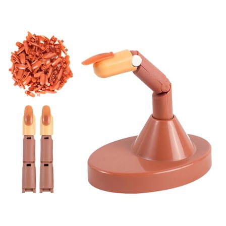 Nagelkonst Träningsfinger Böjbara Leder Falska Nagelspetsar Övningsfinger Skyltdocka med Brun Bas