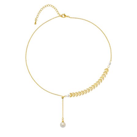 Perlebladskjede Dame Ins Design Temperament Kragebein