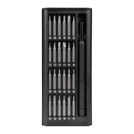 25 i 1 set Precisionsmagnetiska skruvmejselbitar Mini case Demonterbar för smart hemdator telefonreparation Black none