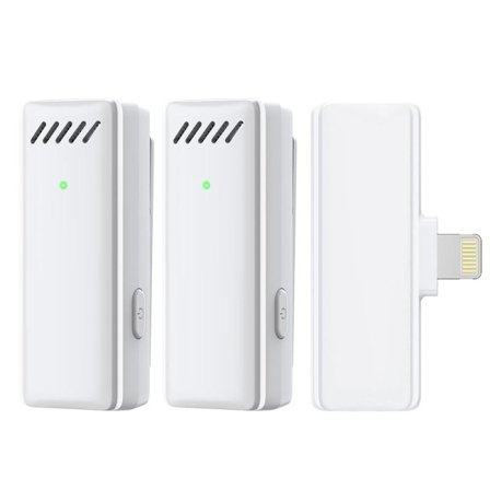 Trådløs Lavalier-mikrofon til iPhone/iPad, Plug and Play, 2-pak