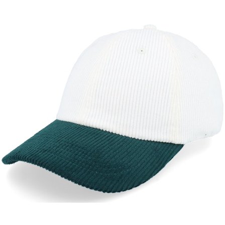 Equip - White unconstructed Czapka Z Daszkiem - Corduroy Off White/Dark Forest Dad Cap @ Hatstore