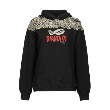 Pinko Hoodies Sort, Dame
