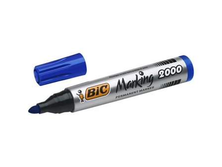 BIC Märkpenna Marking 2000 permanent märkpenna, medium1,7 mm bredd, blå, 12-pack - Lyreco - Kontorsmaterial - Pennor - Märkpennor - Rund spets